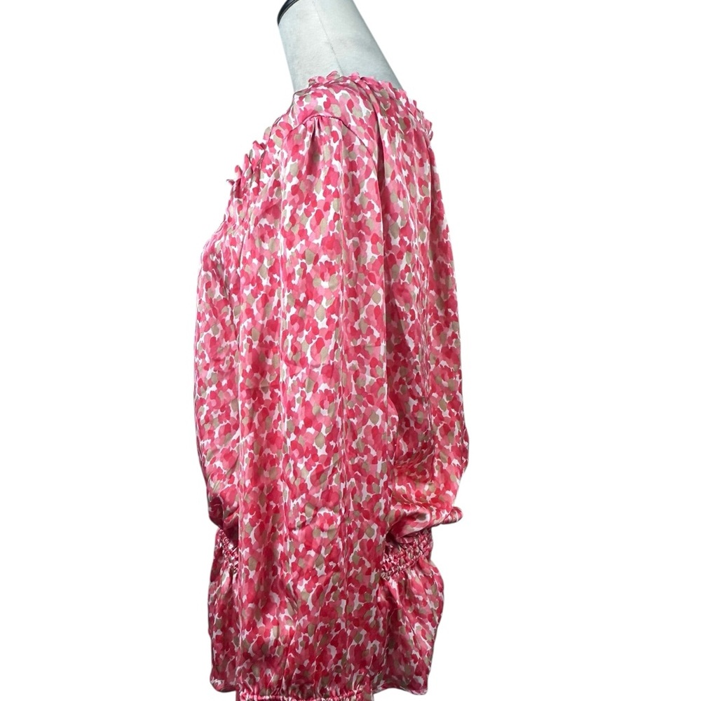 Cynthia Steffe Coral Print Blouse size XL - Picture 5 of 11